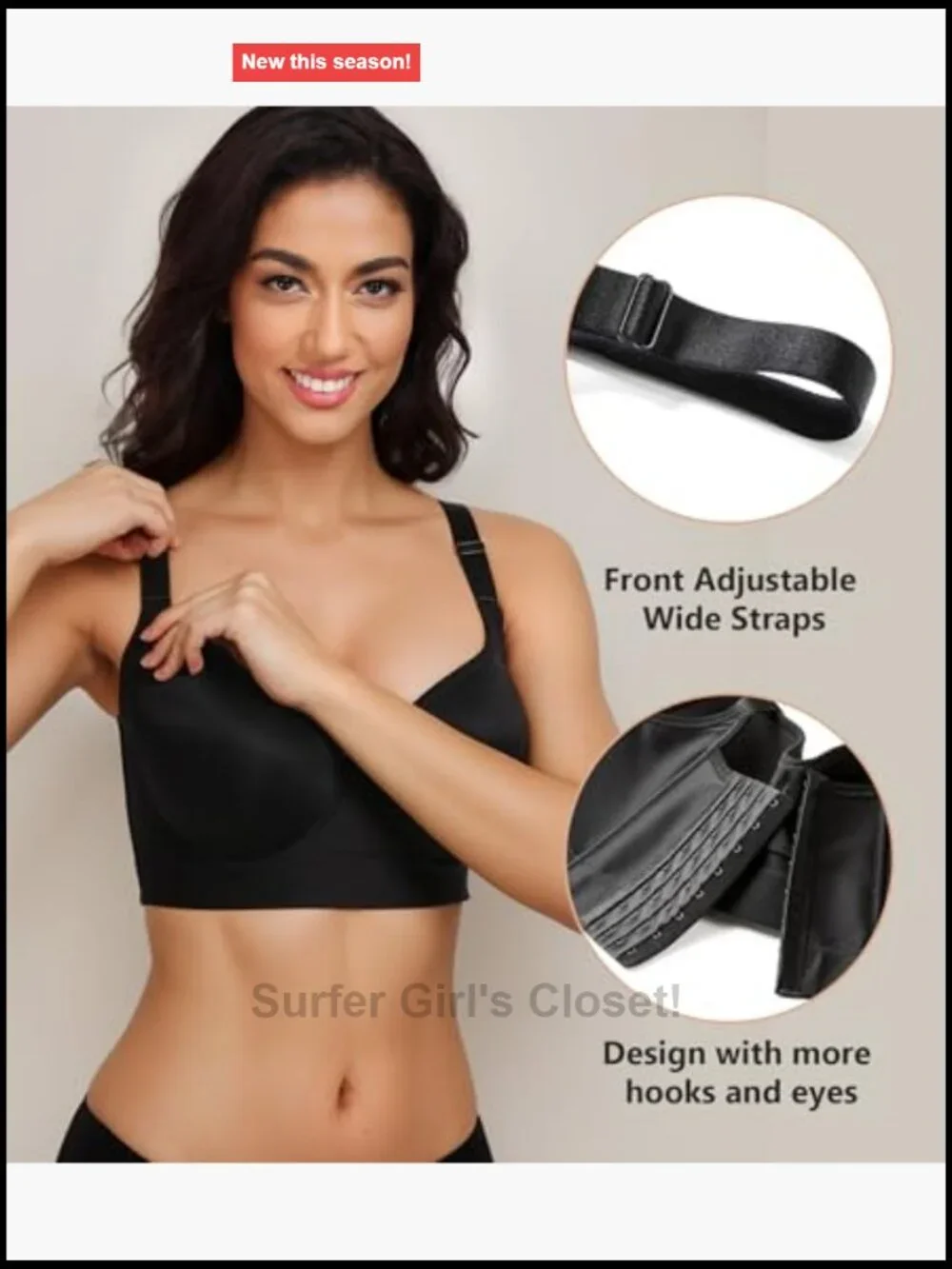Push Up Full Coverage Back Smoothing Underwire Bra Women
